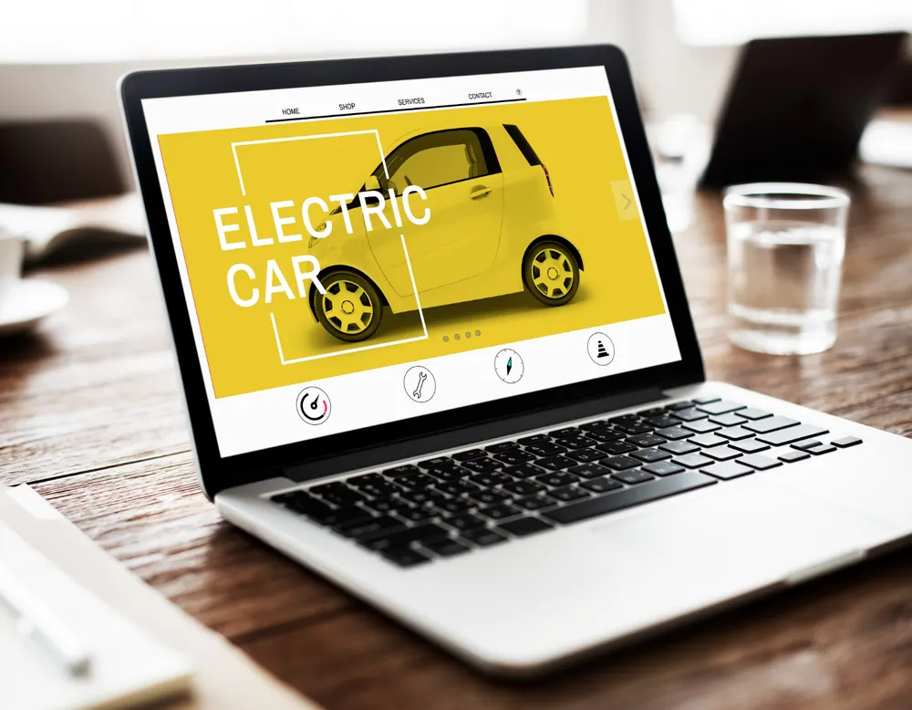 Website mockup on a laptop