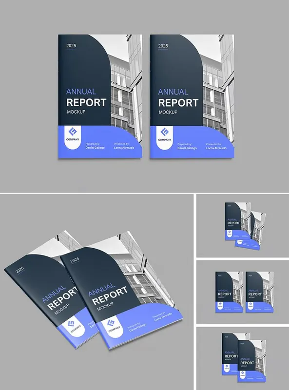Annual report cover mockups
