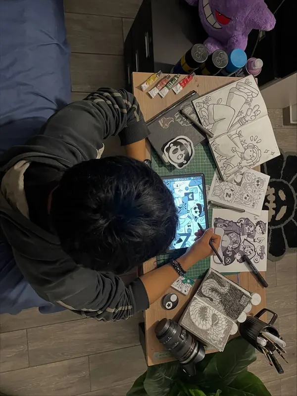 Designer sketching on a tablet