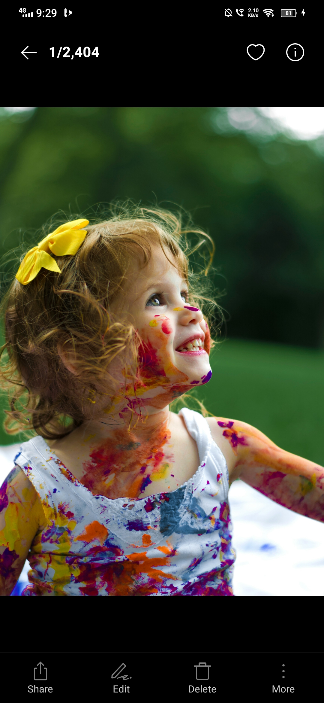 Child enjoying colorful crafts